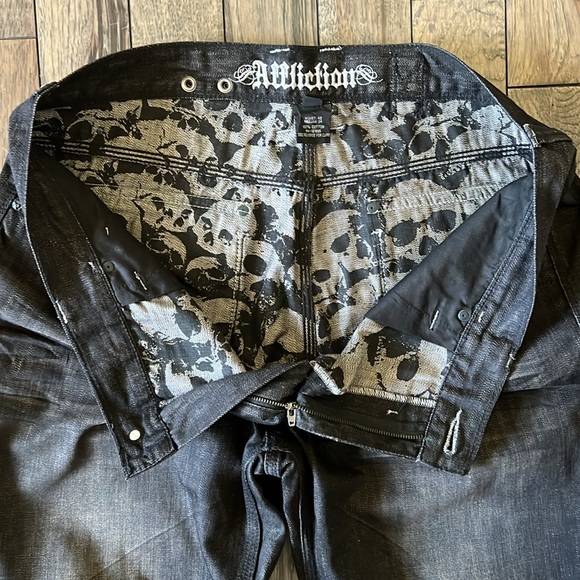 Vintage Affliction 100% cotton baggy jeans 40x34 - Picture 7 of 13
